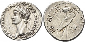 In the name of Nero Claudius Drusus, brother of Tiberius and father of Claudius 
Denarius circa 41-45, AR 3.80 g. NERO CLAVDIVS DRVSVS GERMANICVS IMP...
