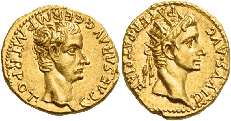 Gaius augustus, 37 – 41 
Aureus, Lugdunum 37-38, AV 7.74 g. C CAESAR AVG GERM P...