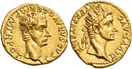 Gaius augustus, 37 – 41 
Aureus, Lugdunum 37-38, AV 7.74 g. C CAESAR AVG GERM P M TR POT Bare head of Gaius r. Rev. DIVVS AVG PATER PATRIAE Radiate h...