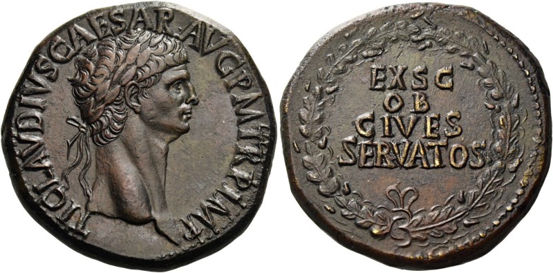 Claudius augustus, 41 – 54 
Sestertius circa 41-50 and later, Æ 28.13 g. TI CLA...