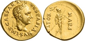 Vespasian, 69 – 79 
Aureus, Tarraco (?) late 69 to early 70, AV 7.31 g. IMP CAESAR AVG VESPASIANVS Laureate head r. Rev. MARS – VLTOR Mars advancing ...