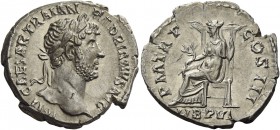 Hadrian augustus, 117 – 138 
Denarius circa 120-121, AR 3.42 g. IMP CAESAR TRAIAN – HADRIANVS AVG Laureate head r. Rev. P M TR P – COS III Libertas s...