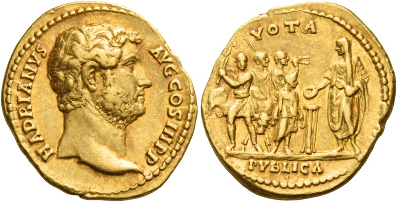 Hadrian augustus, 117 – 138 
Aureus circa 133-135, AV 7.33 g. HADRIANVS – AVG C...