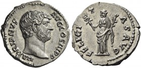 Hadrian augustus, 117 – 138 
Denarius circa 133-135, AR 3.30 g. HADRIANVS – AVG COS III P P Bare head r. Rev. FELICI – T – AS AVG Felicitas standing ...