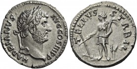 Hadrian augustus, 117 – 138 
Denarius circa 133-135, AR 3.03 g. HADRIANVS – AVG COS III P P Laureate head r. Rev. TELLVS – STABIL Tellus standing l.,...