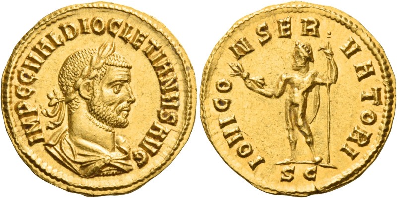 Diocletian, 284 – 305 
Aureus, Cyzicus 286, AV 5.34 g. IMP C C VAL DIOCLETIANVS...