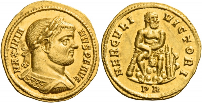 Maximianus Herculius augustus, first reign 286 -305 
Aureus circa 287, AV 5.06 ...