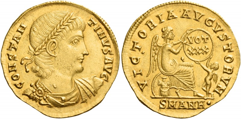 Constantine II augustus, 337 – 340 
Solidus, Antiochia 337-347, AV 4.49 g. CONS...