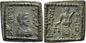 Honorius, 393 – 423 
Exagium Solidi Weight circa 393-423, Æ 4.14 g. DN HONORI – VS AVG Pearl-diademed, draped and cuirassed bust r. Rev. EXAGIVM – SO...