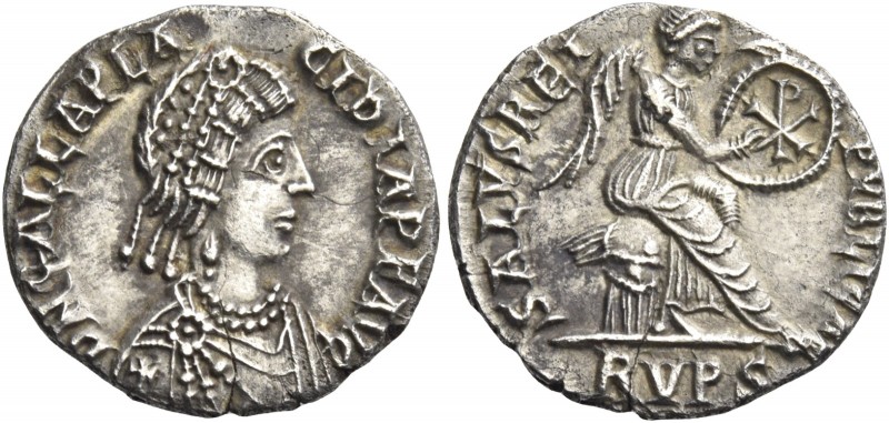 Galla Placidia, wife of Constantine III and mother of Valentinian III 
Siliqua,...
