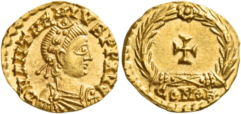 Anthemius, 467 – 472 
Tremissis circa 468, AV 1.44 g. D N ANTHEMIVS P F AVG Pea...