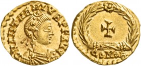 Anthemius, 467 – 472 
Tremissis circa 468, AV 1.44 g. D N ANTHEMIVS P F AVG Pearl diademed, draped and cuirassed bust r. Rev. Cross within wreath; in...