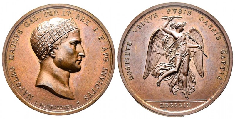 Médaille en bronze, 1809, bataille de Wagram, AE 39.16 g. 42 mm par Manfredini, ...