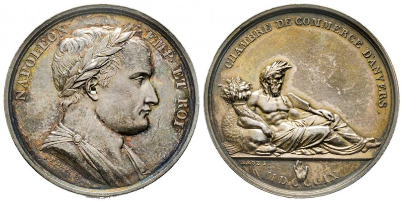 Chambre de Commerce d'Anvers, Paris, 1809, AG 15.18 g. 32.1 mm par Droz
Avers : ...