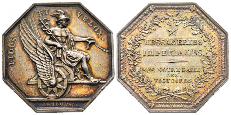 Jeton, Messageries Impériales, Paris, 1809, AG 20 g. 35.6 mm par Droz
Avers : FI...