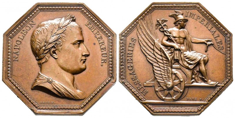 Jeton, Messageries Impériales, Paris, 1809, AE 32.03 g. 37.7 mm par Droz
Avers :...