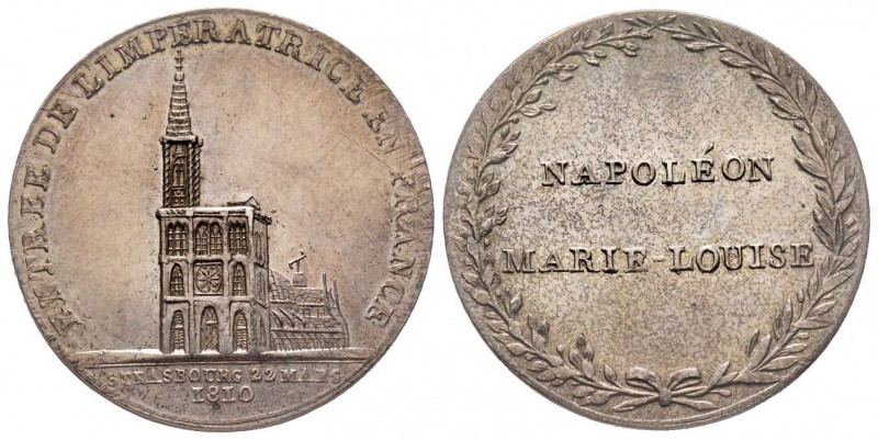 Entrée de l'Imperatrice, Strasbourg, 1810, AG 12.92 g. 31.5 mm par Courtot
Avers...