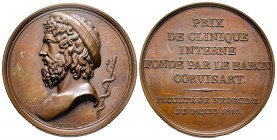 Clinique du Baron de Corvisart, Paris, 1810, AE 36.72 g. 40.8 mm par Dupré
Ref : Bramsen 1066, Julius 2391, Essling 2144
Superbe