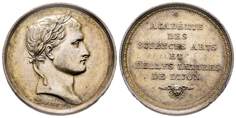 Academie de Dijon, 1810, AG 15.52 g. 32.2mm par Andrieu
Avers : Tête laurée à dr...