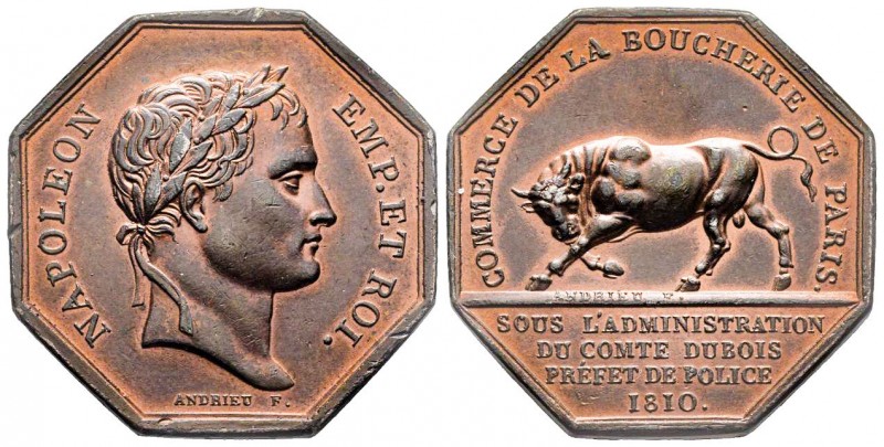 Jeton, Commerce de la Bouchérie de Paris, 1810, AE 20.24 g. 32.2 mm par Andrieu ...