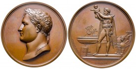 Baptême du roi de Rome, Paris, 1811, AE 152.88 g. 68.2 mm par Andrieu, Æ 152,88g. Ø68,2mm. 
Ref : Bramsen 1126, Julius 2464, Essling 1361, TNE 50.14, ...