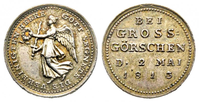 Bataille de Gross-Gorschen, Berlin, 1813, AG 1.54 g. 15.3 mm par Loos
Avers : GO...