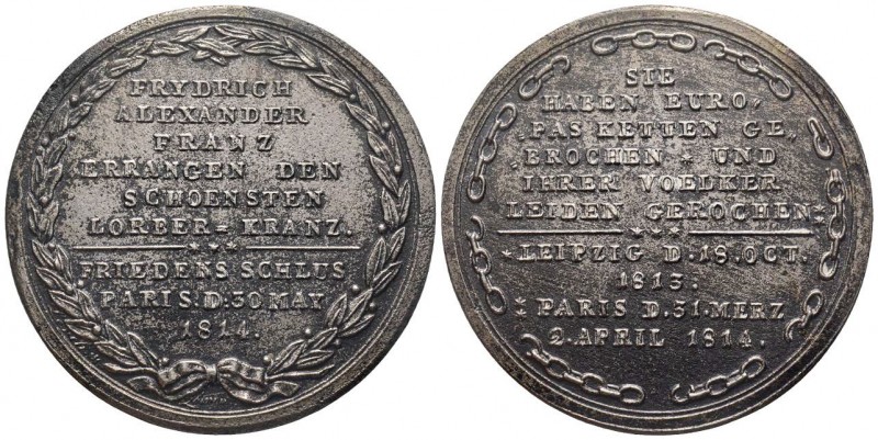 Paix de Paris, Fer 24.96 g. 52.9 mm par Lerch
Avers : FRYDRICH ALEXANDER FRANZ E...