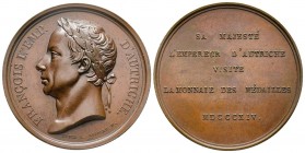 Visite à la Monnaie François Ier, Paris, AE 33.72 g. 40.3 mm par Gayrard
Ref : Bramsen 1465, Julius 3016, Essling 1519
presque FDC