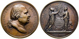 Louis XVIII 1815-1824 Médaille "ACCESSION A LA SAINTE ALLIANCE", , Novembre 1815, AE 63.43 g. 50.3 mm par Andrieu & Gatteaux
Avers : LVDOVICVS XVIII F...