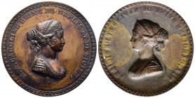 Cliché uniface, Caroline Reine de Naples, Paris, 1808, AE 6.09 g. 49.8 mm 
Ex vente Varesi 49, F. Giannoccaro, 2007, 126. 
Très rare, presque FDC