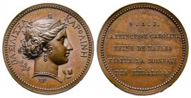 Caroline Bonaparte visite la Monnaie, Paris, 1808, AE 6.47 g. 22.5 mm par Brenet 
Ref : Bramsen 773, Julius 1882, Essling 1220, Turricchia 665
Ex Vent...