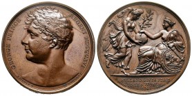 Médaille England Gives Peace to the World, Birmingham, 1814, AE 38.44 g. 41 mm par Mills & Dubois
Ref : Bramsen 1438, Julius 2973, Brown 776
presque F...