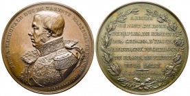 Jacques Étienne Joseph Alexandre MacDonald (1765-1840), Duc de Taranto, Paris, 1825, AE 56.23 g. 51 mm par Dieudonnè
Avers : J E J A MACDONALD DUC DE ...
