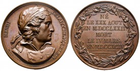Henry la Rochejaquelein (1772 -1794) , Paris, 1821, AE 68.26 g. 50.7 mm par De Puymaurin 
Avers : HENRY DELAROCHEJAQUELEIN 
Revers : NÉ LE XXX AOUT EN...