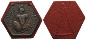 Pius IX 1846-1870
Medaglia esagonale per i Volontari delle truppe pontificie, AE 22.7 g. 38 mm 
Ref : Brambilla 163 D 
Conservation : TTB