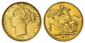 AUSTRALIEN Victoria, 1837-1901. Sovereign 1880 M, Melbourne. 7,32 g Feingold. Fb. 12, Schl. 193, Seaby 3854. . Vorzüglich