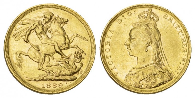 AUSTRALIEN, Victoria, 1837-1901, Sovereign 1889 M für Melbourne. 8,00g. Frbg.24
...