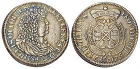 OETTINGEN-OETTINGEN - GRAFSCHAFT ALBERT ERNST (1659 - 1683)
Gulden zu 60 Kreuzer 1675. 16.36 g. Weise 1591. Löffelholz 334. Davenport 735. Fast vorzüg...