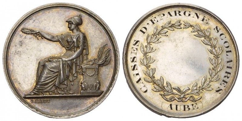Frankreich O.J um 1850 Verdienstmedaille in Silber Schöne Patina 37.6g Silber 36...
