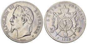 FRANKREICH II. Kaiserreich. Napoleon III. 1852-1870. 5 Francs 1868, Paris. 24.89 g. Gadoury 739. Dav. 96 berieben sehr schön