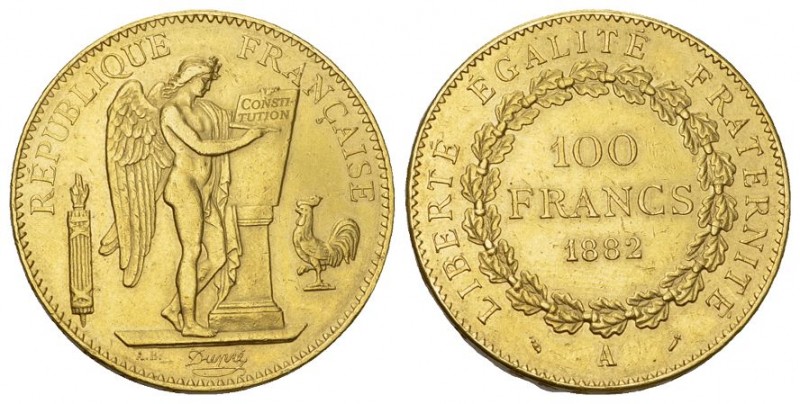 FRANKREICH, Dritte Republik, 1871-1940, 100 Francs 1882 A, Paris. KM 858, Frbg.5...