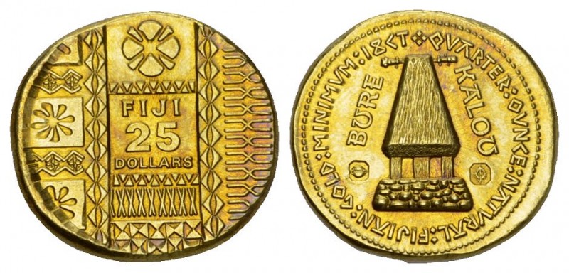 FIJI Republic 1970-. 25 Dollars n. d. ( 1992 ) KM 57 7,91 g. Fr. 8. Uncirculated...