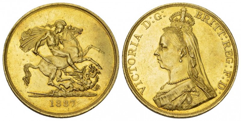 Victoria 1837-1901 5 Pfund 1887 B.P. Jubilee head. Seaby 3864, Fr. 390, Schl. 33...