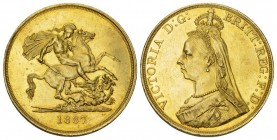 Victoria 1837-1901 5 Pfund 1887 B.P. Jubilee head. Seaby 3864, Fr. 390, Schl. 339. 40,05 g
winz. Kratzer, vorzüglich bis unzirkuliert