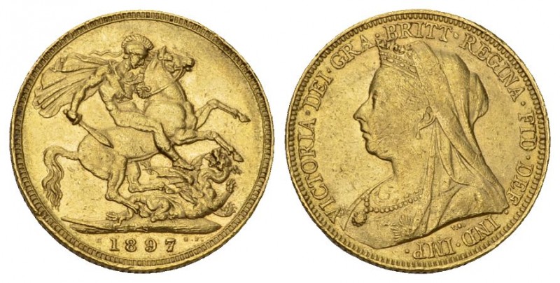 KÖNIGREICH für Australien . Victoria, 1837-1901. Sovereign 1897, Sydney. Old hea...
