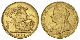 KÖNIGREICH für Australien . Victoria, 1837-1901. Sovereign 1897, Sydney. Old head. 7,32 g Feingold. Fb. 396, Schl. 401, Seaby 3874.
Vorzüglich