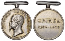 Sardinien Emanuel II 1855-1856 Tragbare Medaille in Silber 29.6g selten, prächtige Erhaltung fast unzirkuliert