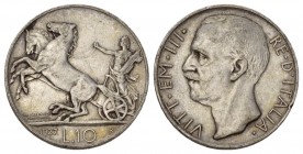 Italy. Emanuele III Silver 10 Lire. 1927. . EF. 10.00g. .835. 27.00mm. 
selten vorzüglich