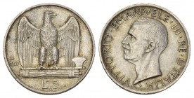 Italy. Emanuele III Silver 5 Lire. 1927. . EF. 10.00g. .835. 27.00mm. 
selten vorzüglich