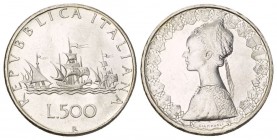 Italien 1967 500 Lire in Silber KM 98 Prachexemplar in FDC